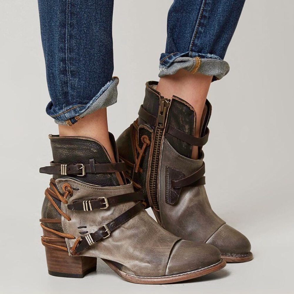 Freebird by Steven Crue Ankle Boots - Grey Multi